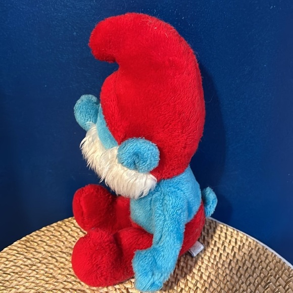 Vintage 1979 Peyo Blue Papa Smurf  11" Firm Plush Stuffed Figure Wallace Berrie - Picture 4 of 5